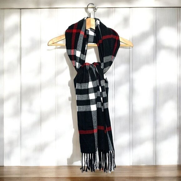 Royal Rossi 100% Cashmere Plaid Scarf With Fringe - Made In Inner Mongolia 38x29 - Picture 2 of 6